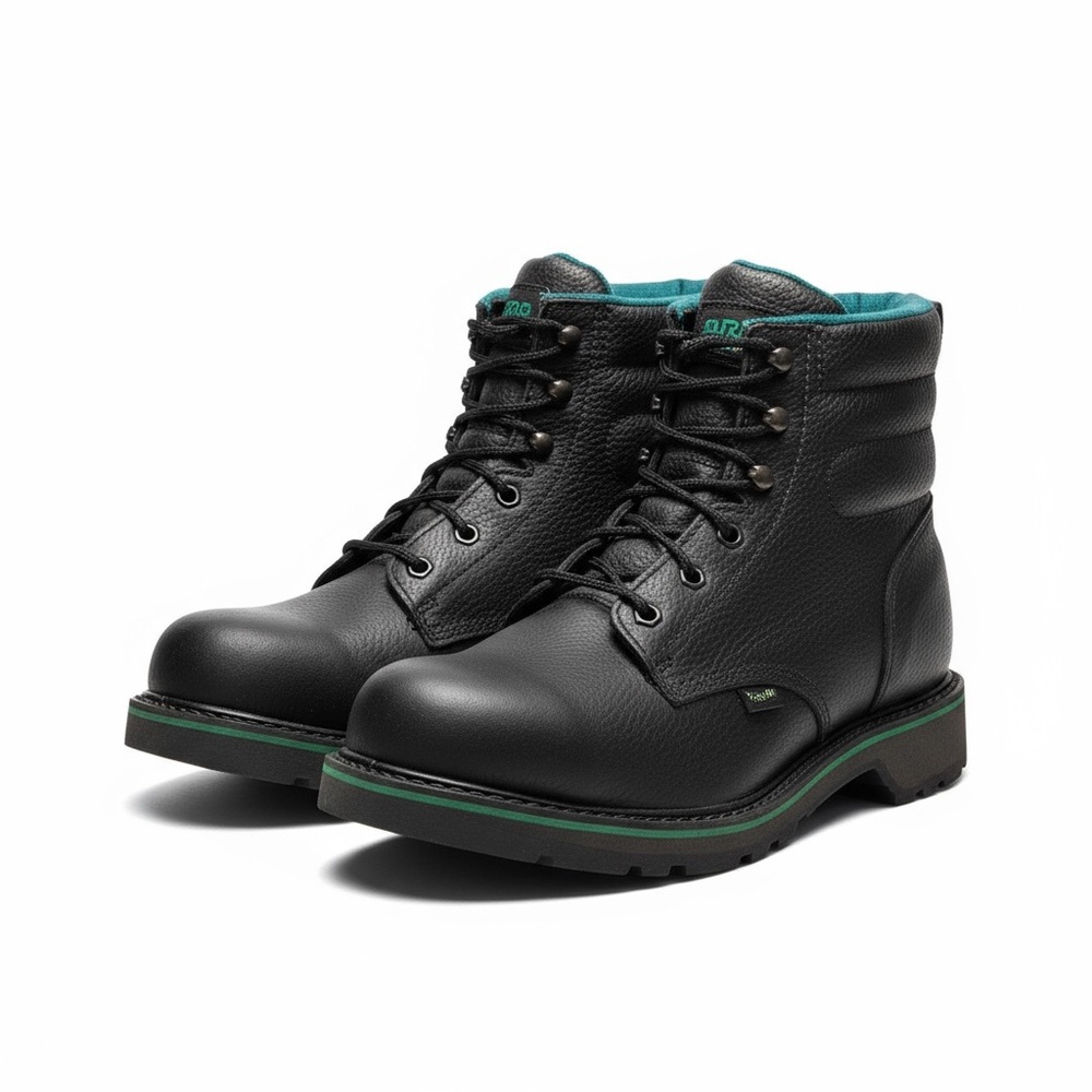 Hy-Test FootRests Mens 9 3E Steel Toe Work Boots Black Leather Union Made USA - Picture 3 of 11